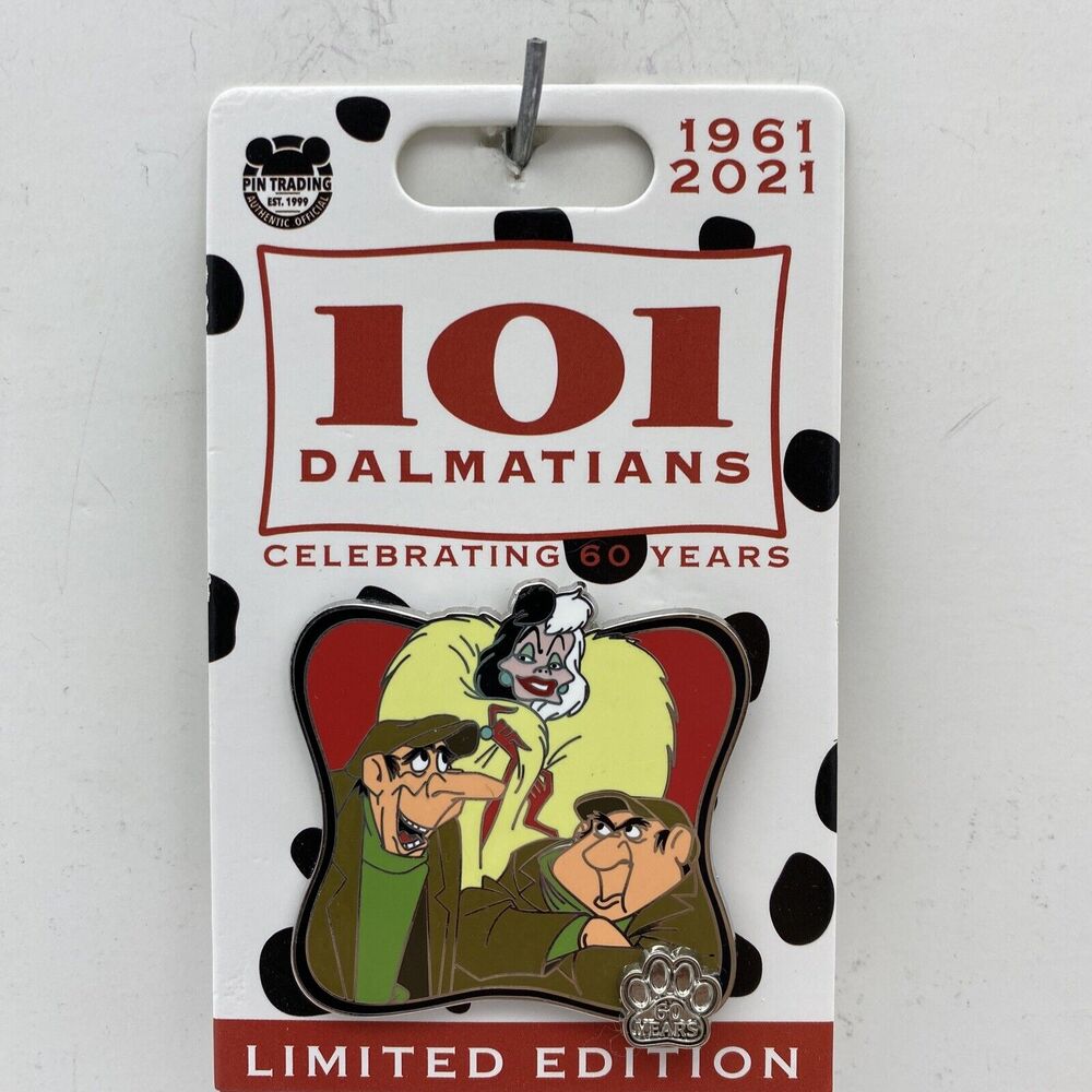 Disney Parks 101 Dalmatians 60th Anniversary Cruella Horace Jasper 2021 LE Pin